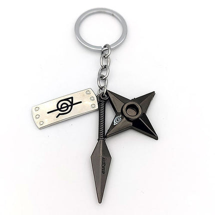 Naruto  | Kunai, Ninja Star & Slashed Headband | Keyring