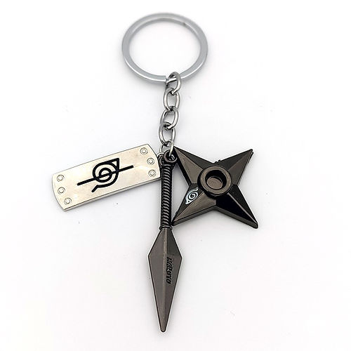 Naruto  | Kunai, Ninja Star & Slashed Headband | Keyring