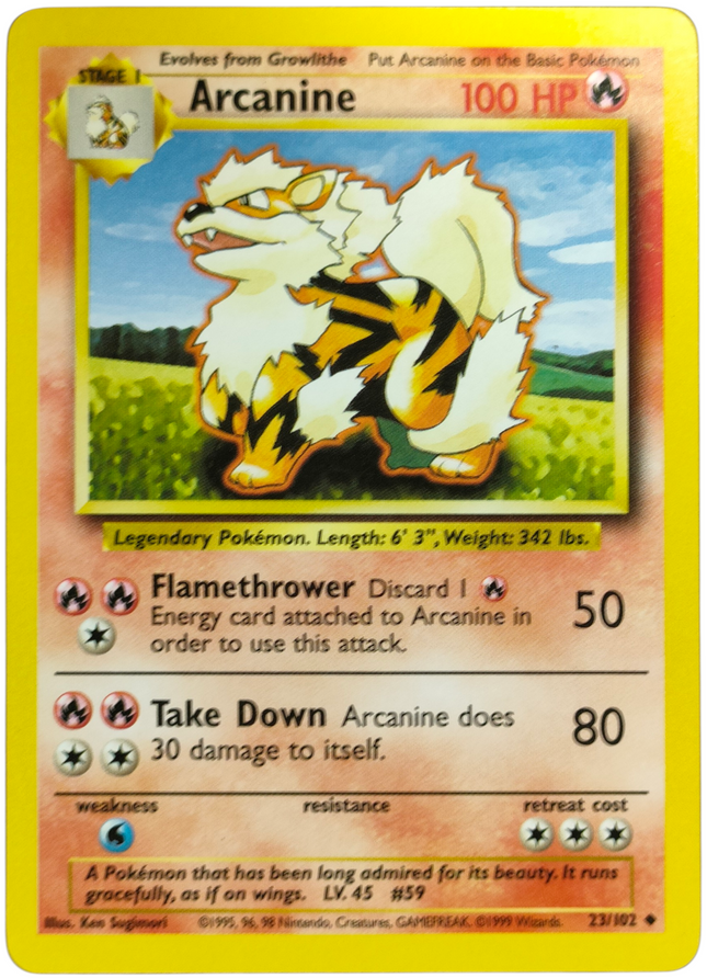 Pokemon | Original Series | Base Set | Arcanine - 23/102