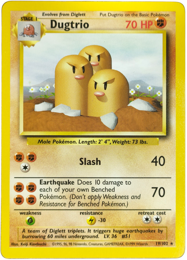 Pokemon | Original Series | Base Set | Dugtrio - 19/102