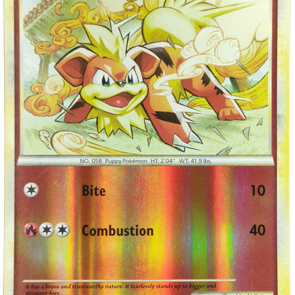 Pokemon | HeartGold & SoulSilver Series | HeartGold SoulSilver | Growlithe (Reverse Holo) - 65/123