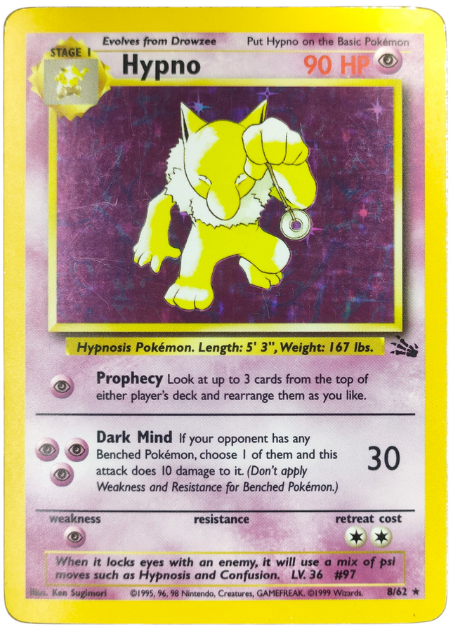 Pokemon | Original Series | Fossil | Hypno (Holo) - 8/62
