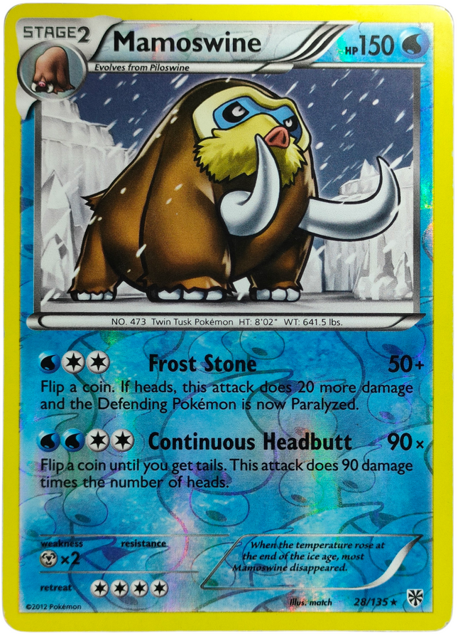 Pokemon | Black & White | Plasma Storm | Mamoswine (Reverse Holo) - 28/135