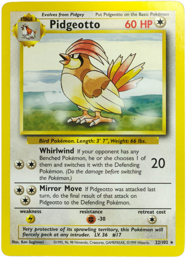 Pokemon | Original Series | Base Set | Pidgeotto - 22/102