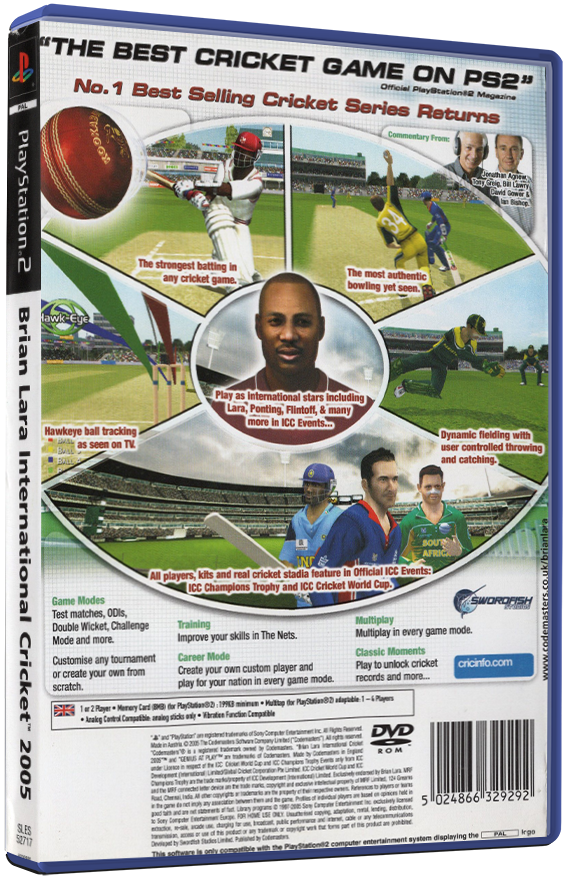 Brian Lara International Cricket 2005 (Printed Cover) | PS2