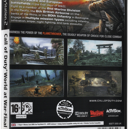 Call of Duty: World at War – Final Fronts (Printed Cover) | PS2