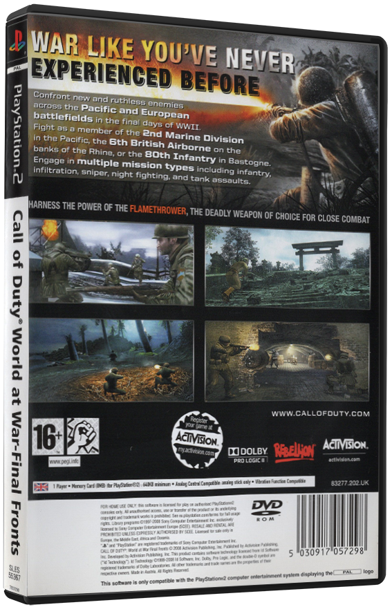 Call of Duty: World at War – Final Fronts (Printed Cover) | PS2