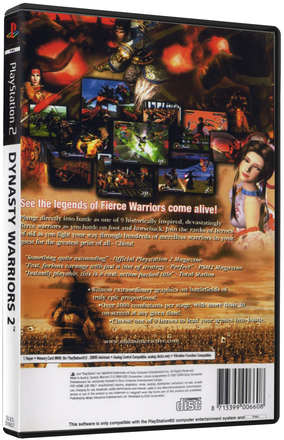 Dynasty Warriors 2 (Printed Cover) | PS2