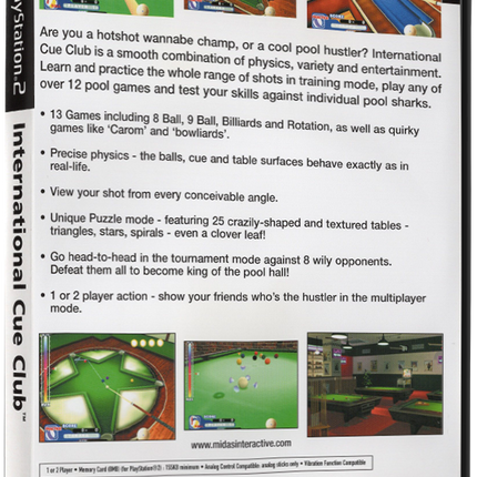 International Cue Club (Printed Cover) | PS2
