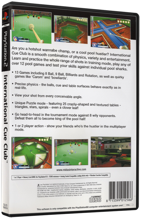 International Cue Club (Printed Cover) | PS2