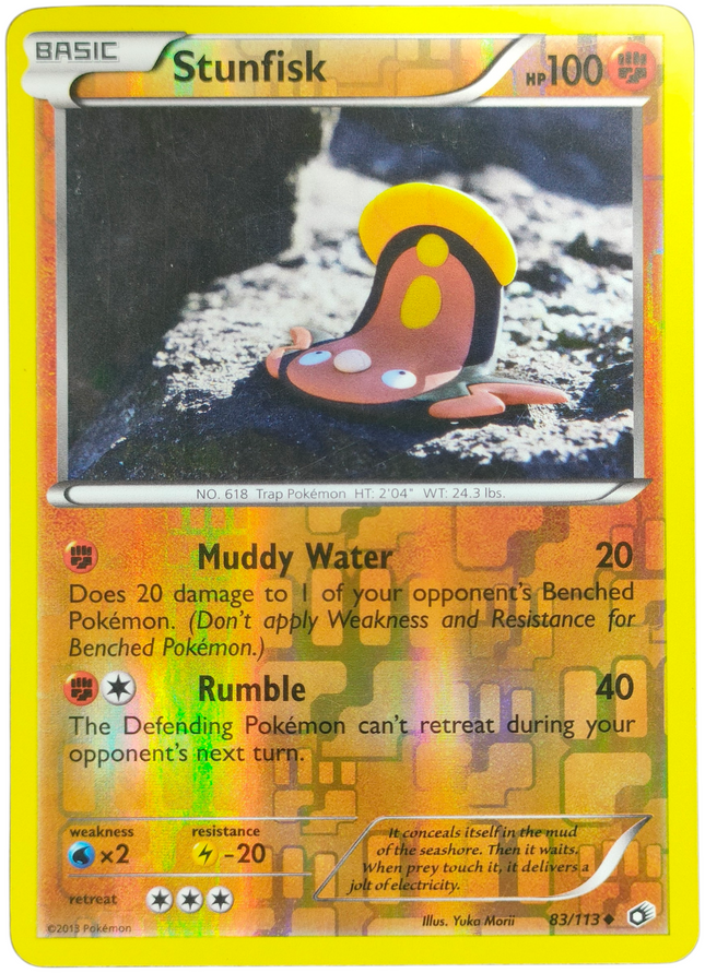 Pokemon | Black & White | Legendary Treasures | Stunfisk (Reverse Holo) - 83/113