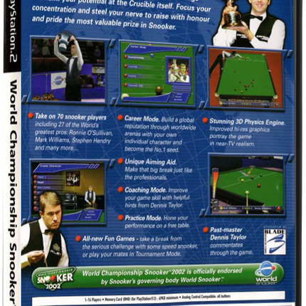 World Championship Snooker 2002 (Printed Cover) | PS2