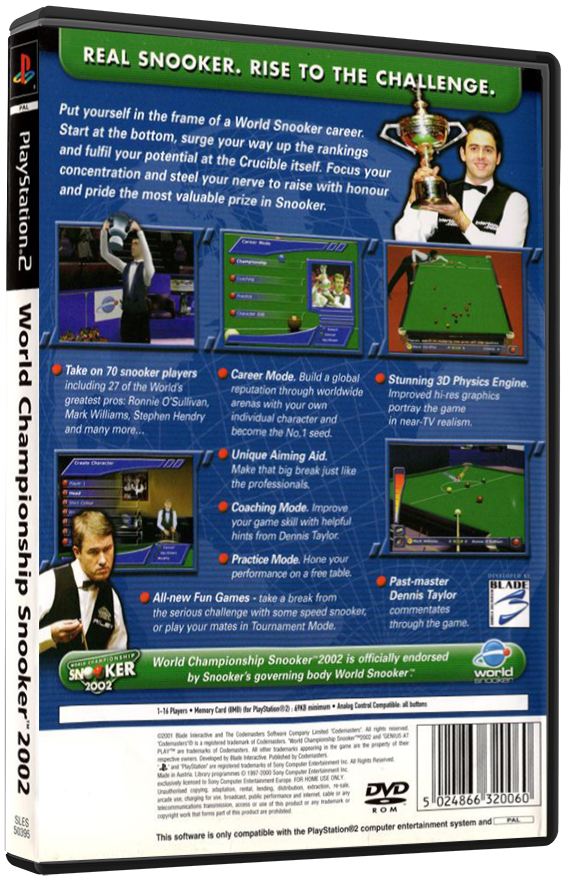 World Championship Snooker 2002 (Printed Cover) | PS2