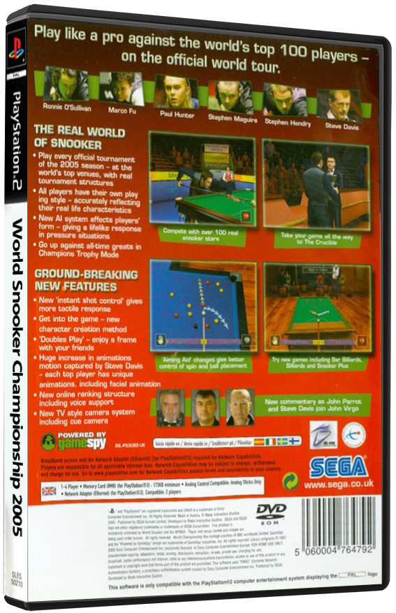 World Snooker Championship 2005 (Printed Cover) | PS2